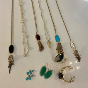 Kendra Scott 6 necklace, two earring, one bracelet lot